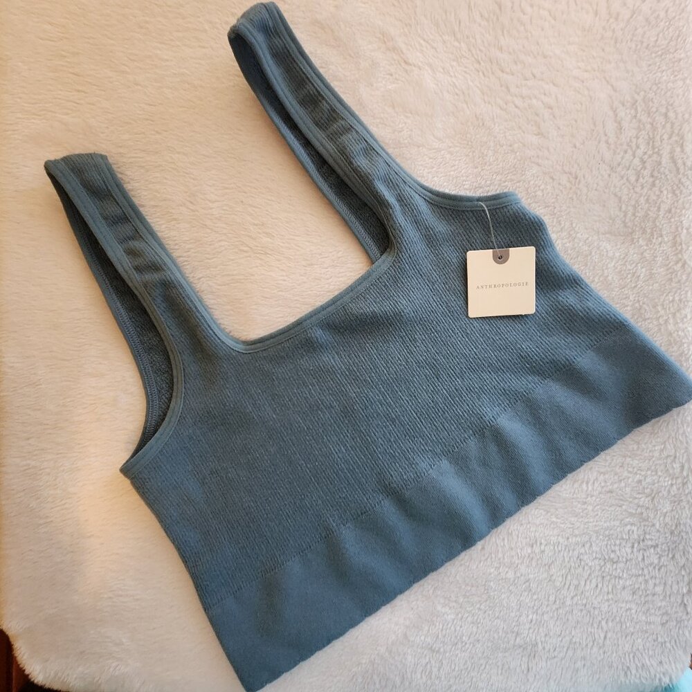 Anthropologie Blue Bralette Crop Top S/M NWT